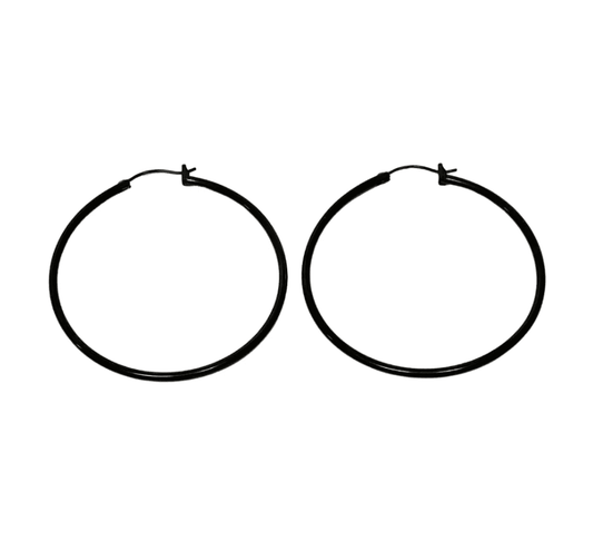 FV Black Hooplah Earring  40mm - HOPB-E40