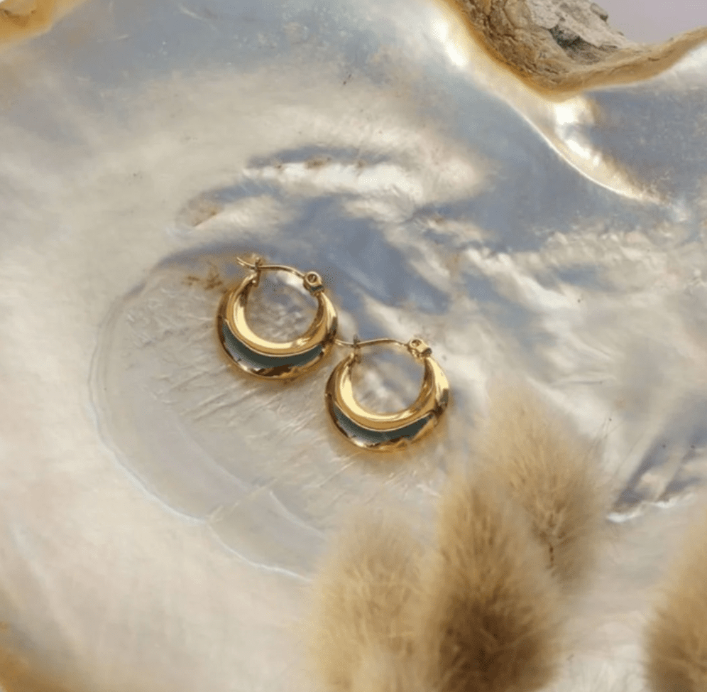FV Yellow Gold Hollow Hoops Earrrings 20 mm - HOPLHY-E20