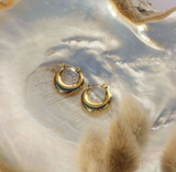 FV Yellow Gold Hollow Hoops Earrrings 20 mm - HOPLHY-E20