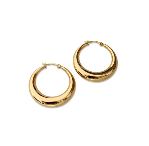 FV Yellow Gold Hollow Hoops Earrrings 40 mm - HOPLHY-E40