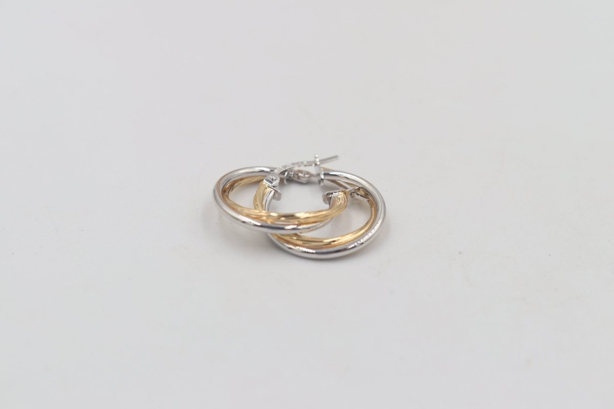 9ct Gold Round Twist Hoops GE006