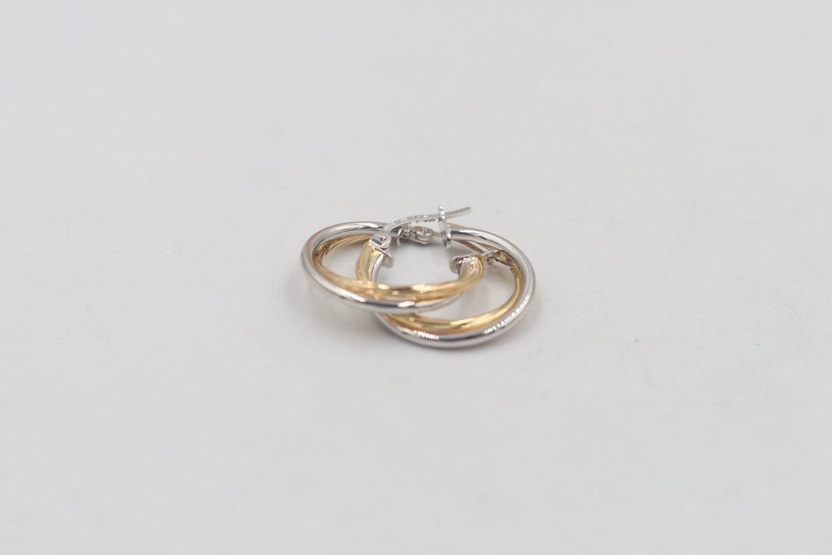 9ct Gold Round Twist Hoops GE006