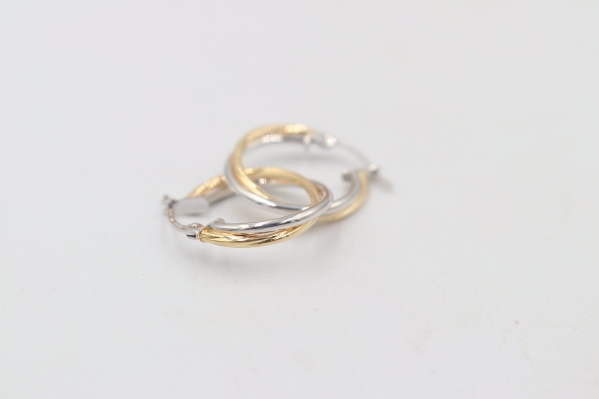9ct Gold Round Twist Hoops GE006