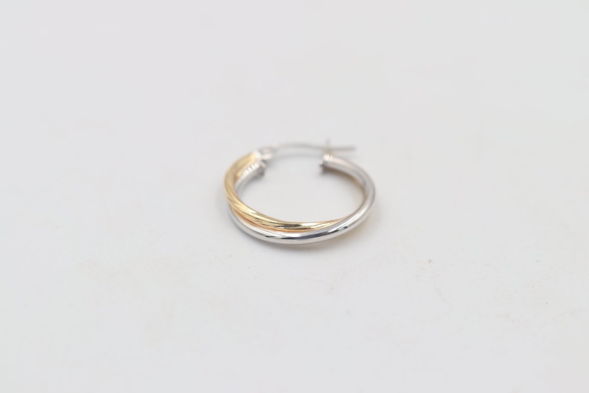 9ct Gold Round Twist Hoops GE006