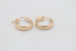 9ct Gold Wide Plain Hoop Earrings 10mm