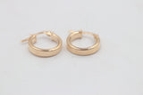 9ct Gold Wide Plain Hoop Earrings 10mm