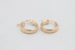 9ct Gold Wide Plain Hoop Earrings 10mm
