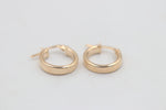 9ct Gold Wide Plain Hoop Earrings 10mm