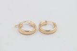 9ct Gold Wide Plain Hoop Earrings 10mm