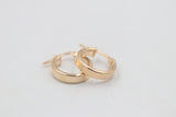 9ct Gold Wide Plain Hoop Earrings 10mm