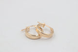 9ct Gold Wide Plain Hoop Earrings 10mm