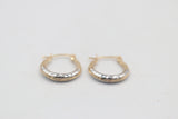 9ct Gold Two tone Hoop Earrings GE023