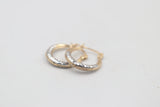 9ct Gold Two tone Hoop Earrings GE023