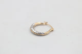 9ct Gold Two tone Hoop Earrings GE023