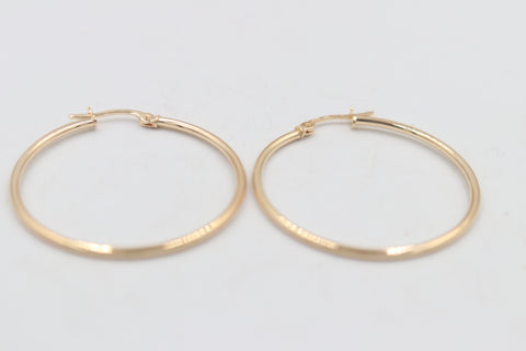 9ct Gold 30mm Hoop Earrings GE032