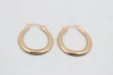 9ct Gold Prgressive profile Oval Shaped Hoops GE038