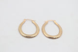 9ct Gold Prgressive profile Oval Shaped Hoops GE038