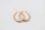 9ct Gold Prgressive profile Oval Shaped Hoops GE038