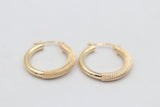 9ct Gold Half mesh half plain  Earring GE048