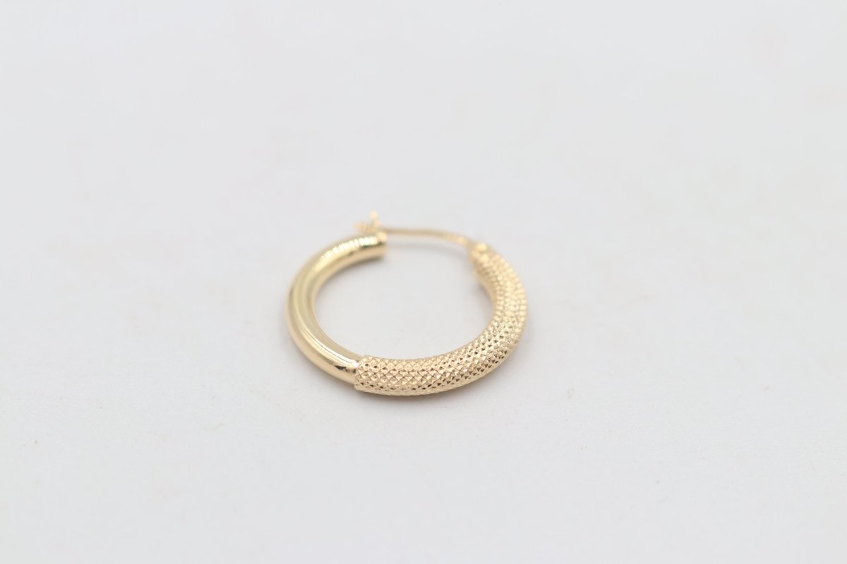 9ct Gold Half mesh half plain  Earring GE048