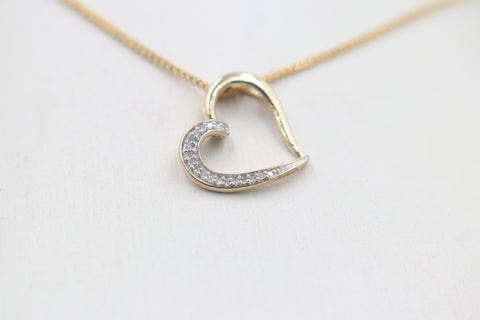 10ct Gold Diamond set Heart Pendent