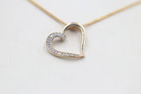 10ct Gold Diamond set Heart Pendent