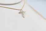 10ct Gold Diamond set Cross Pendent