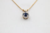 10ct Gold Sapphire & Diamond set  Pendent