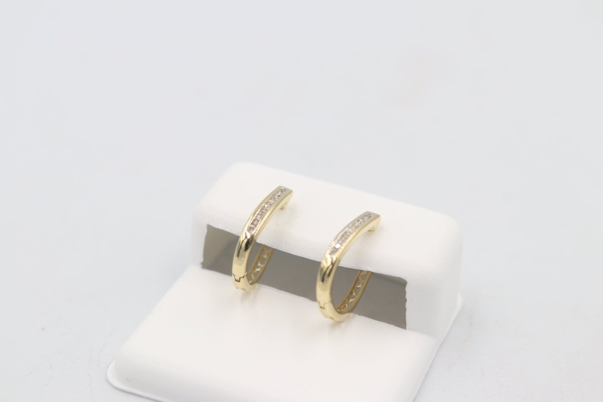 10K Gold Diamond huggies TDW 0.10 ct