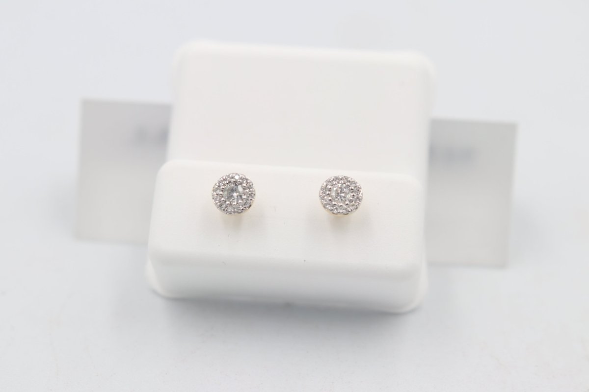 10ct Gold Diamond Cluster Earrings 0.25ct