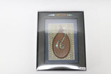 Framed Wooden Fish Hook with Paua Inlay
