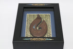 Framed Wooden Fish Hook with Paua Inlay