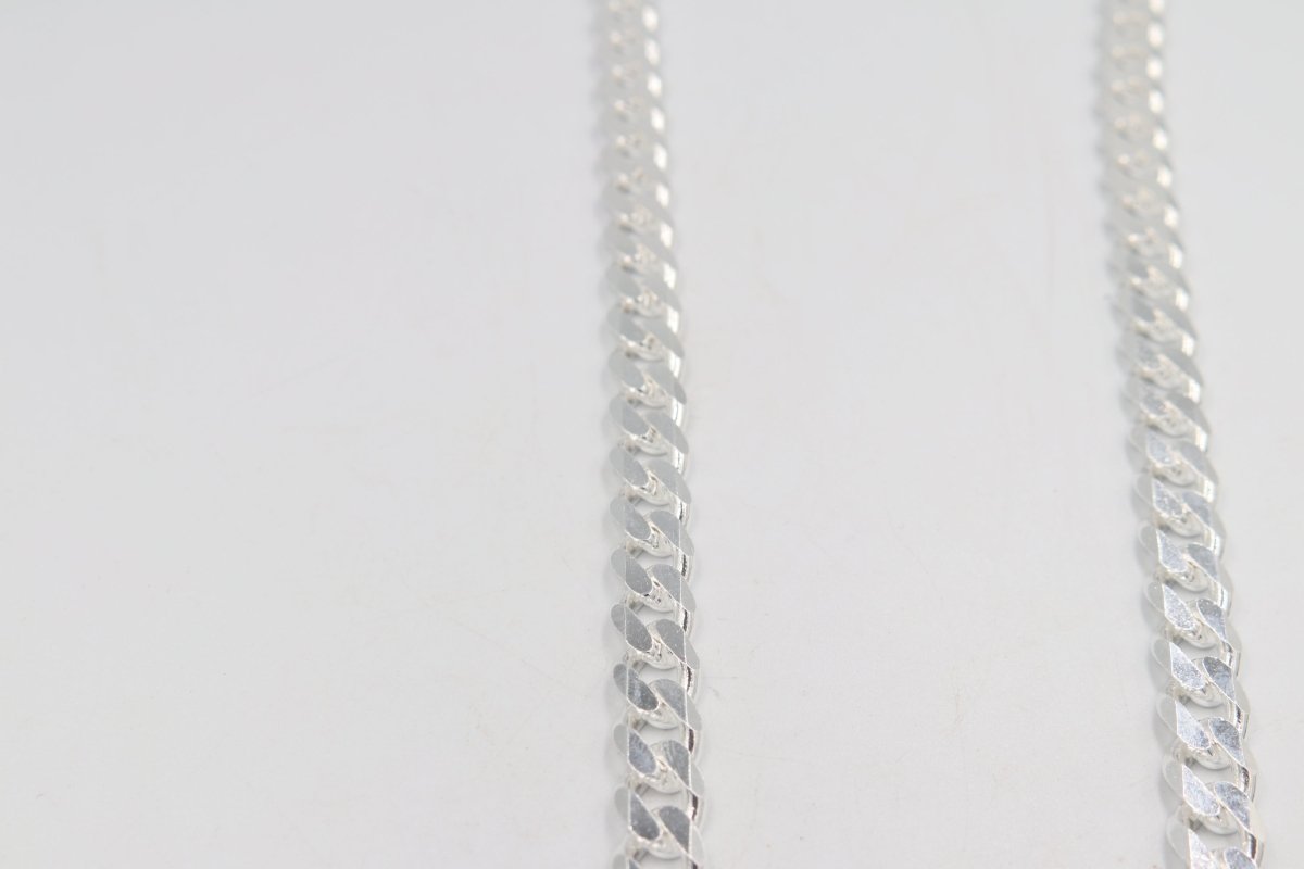 Stg Silver Heavy Curb Link Chain  IR15 55cm