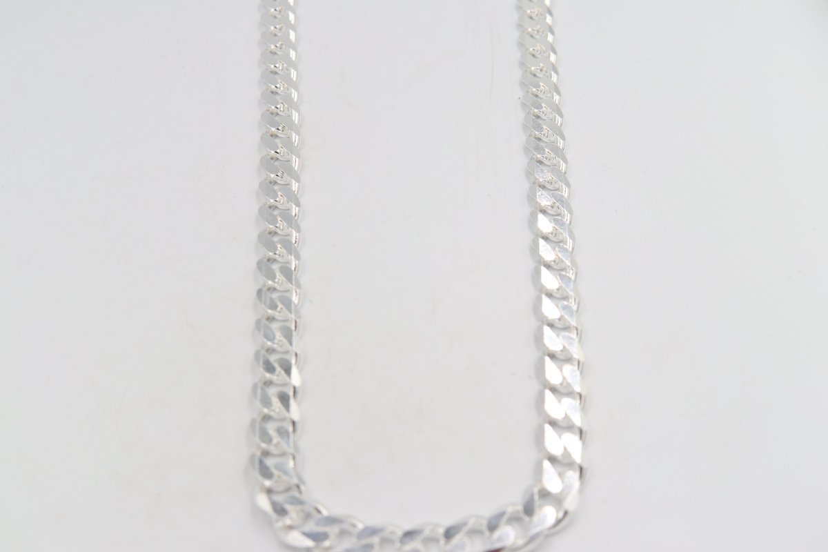 Stg Silver Heavy Curb Link Chain  IR15 55cm