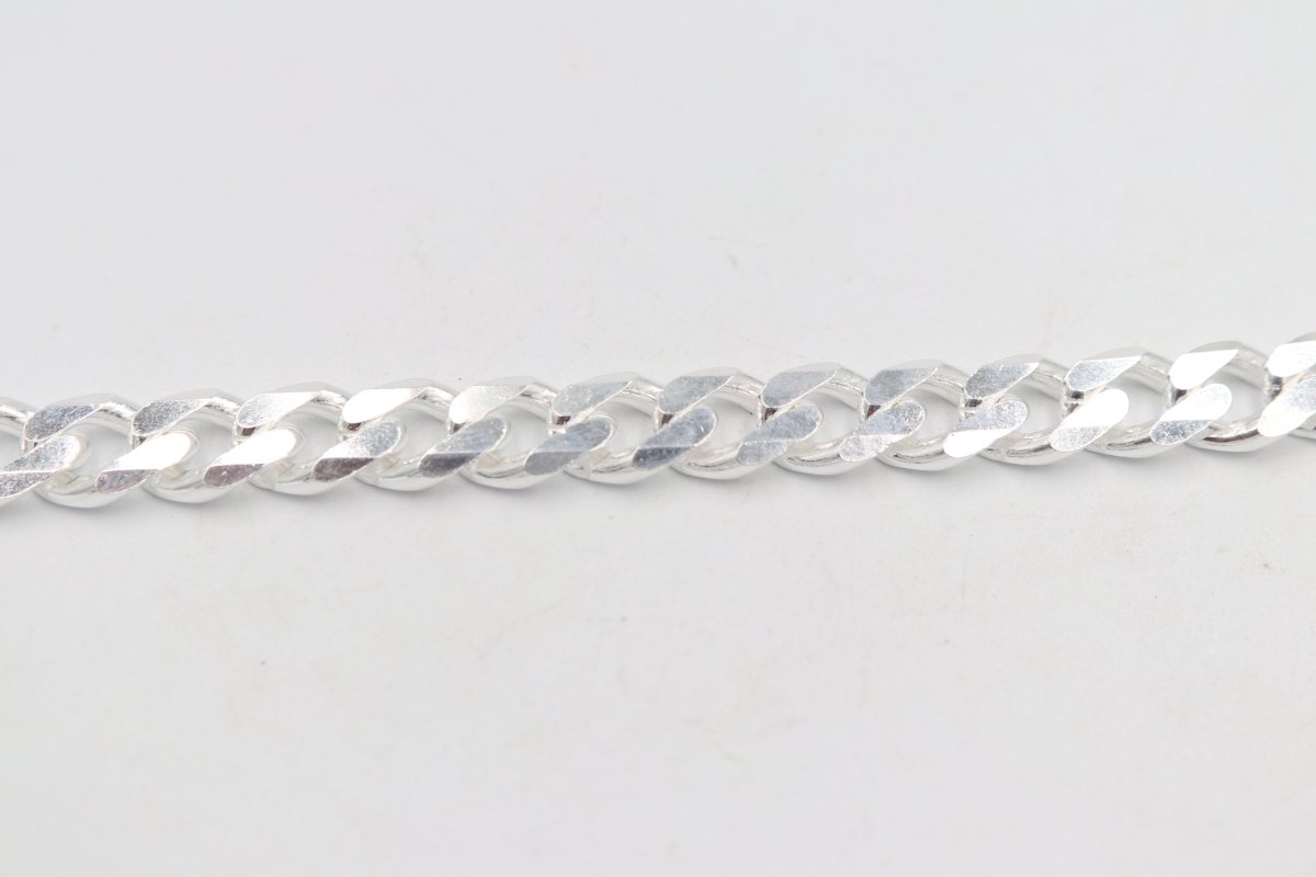 Stg Silver Heavy Curb Link Chain  IR15 55cm