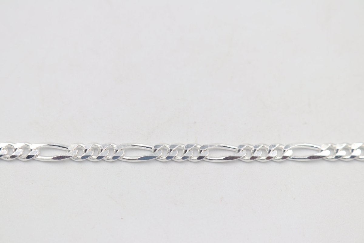 Stg Silver 3:1 Figaro Link Chain  IR10