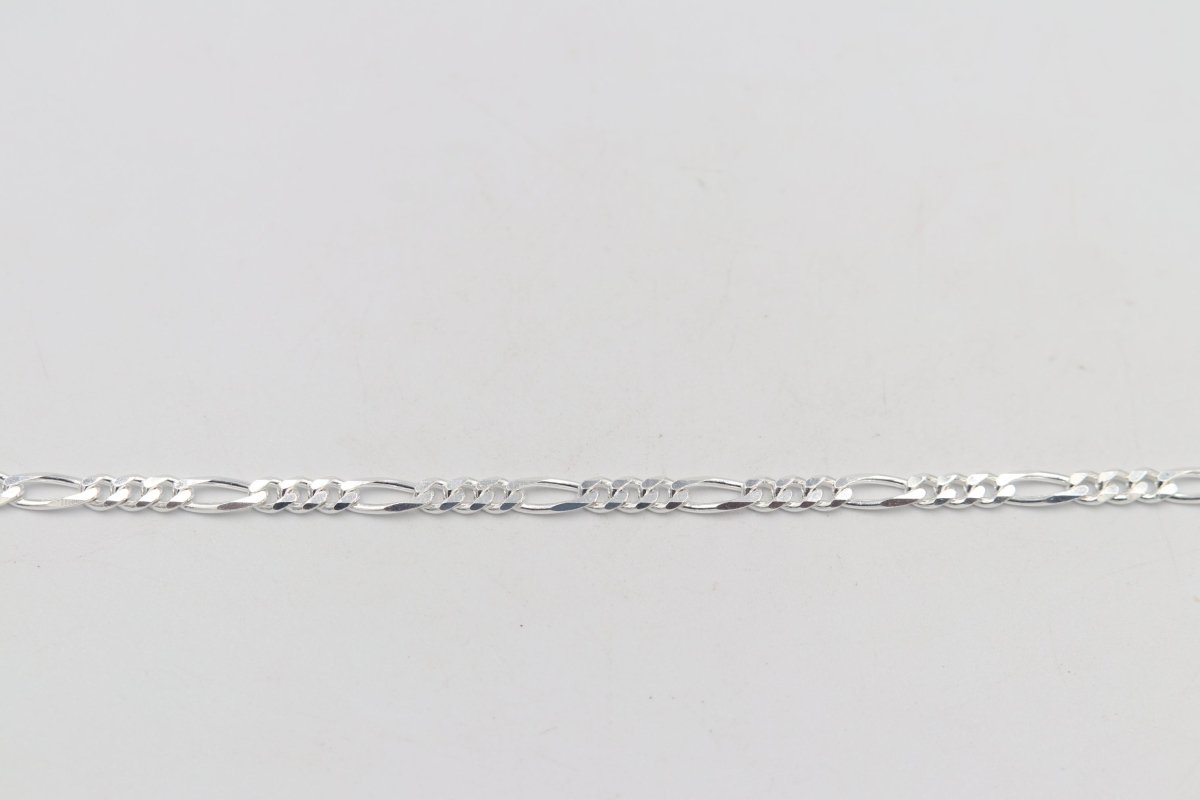 Stg Silver 3:1 Figaro Link Chain  IR10