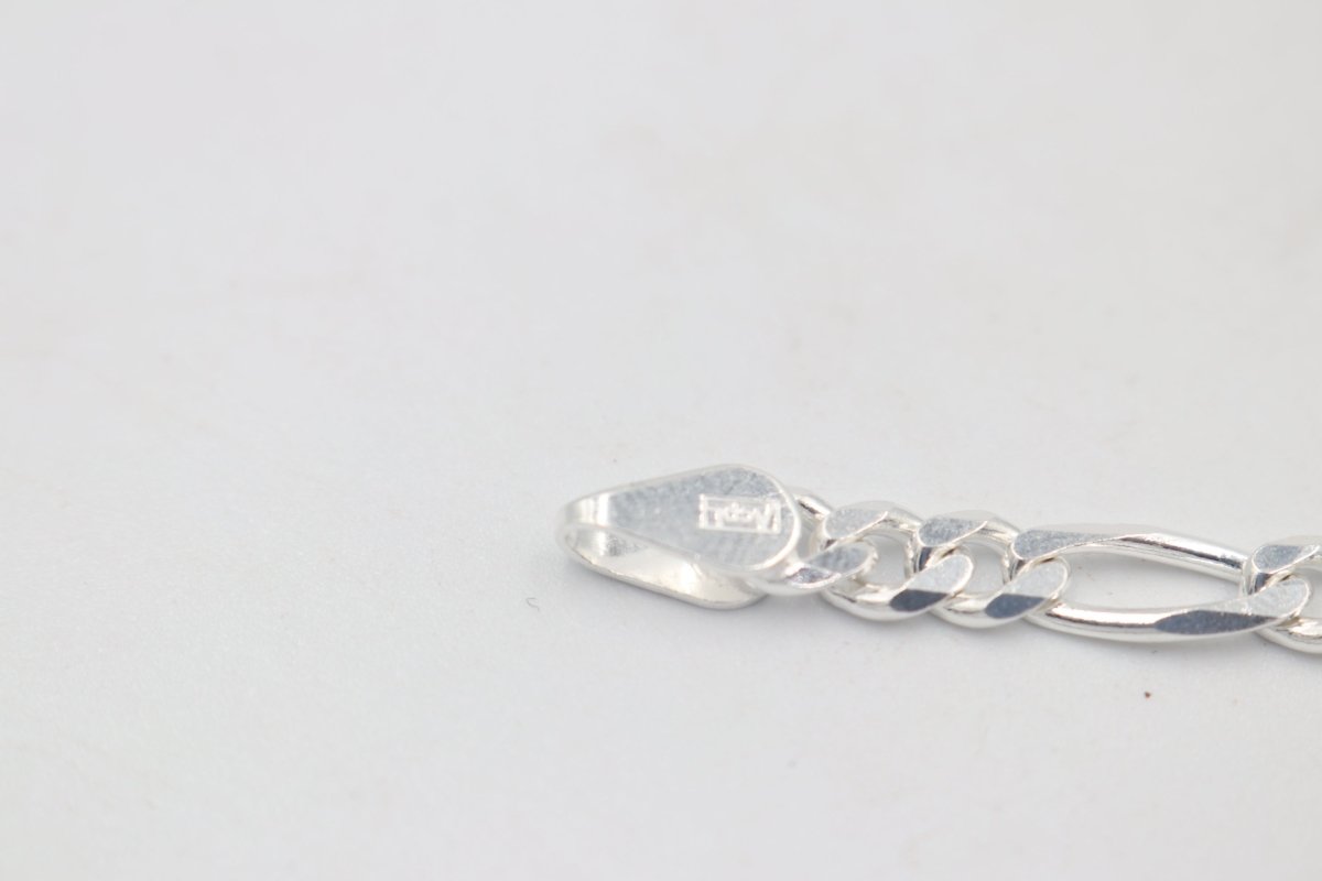 Stg Silver 3:1 Figaro Link Chain  IR10
