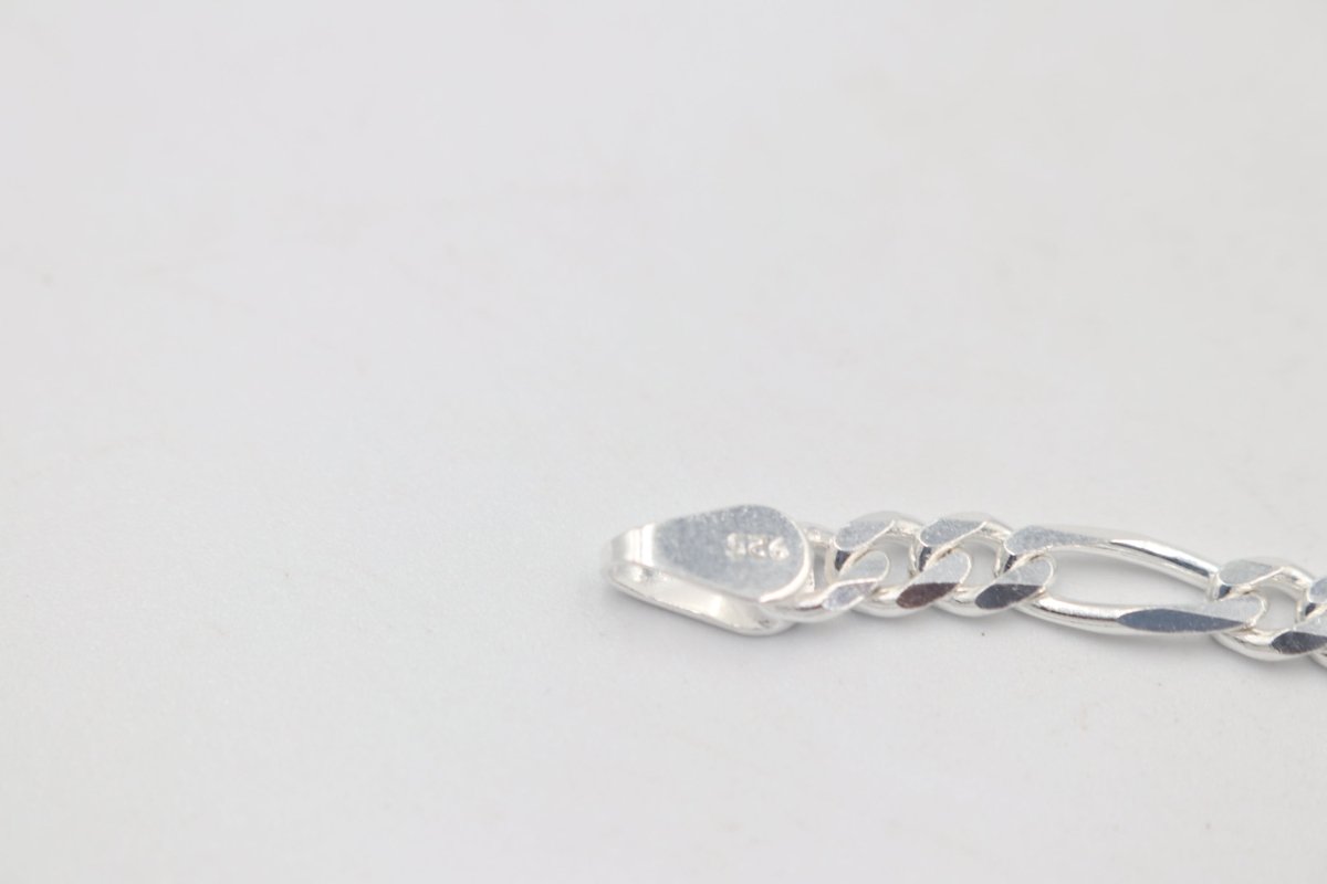 Stg Silver 3:1 Figaro Link Chain  IR10