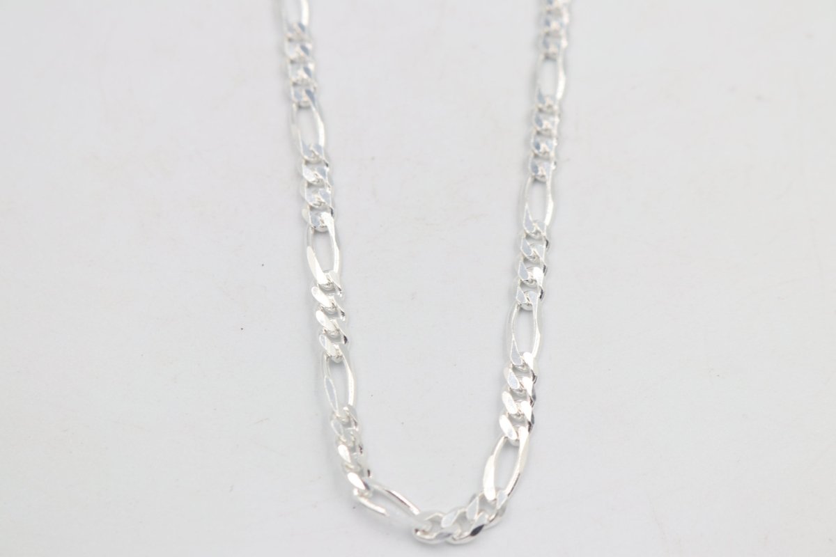 Stg Silver 3:1 Figaro Link Chain  IR10