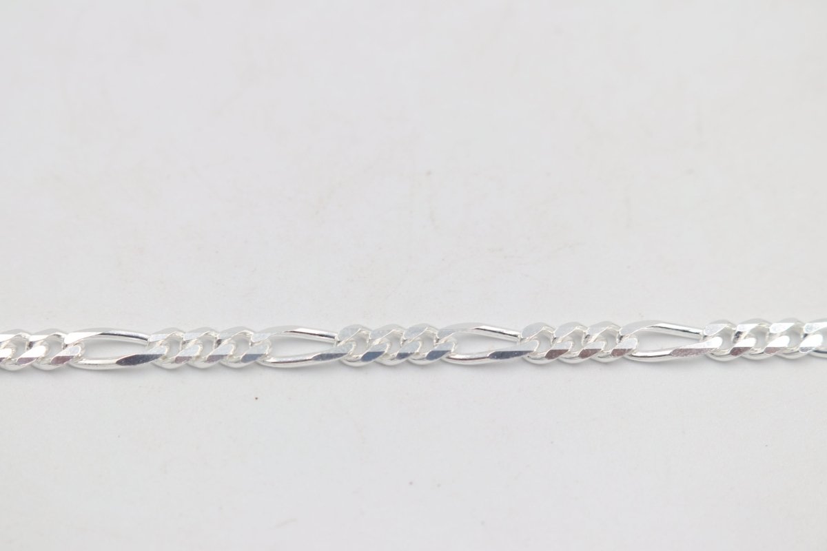 Stg Silver 3:1 Figaro Link Chain  IR11