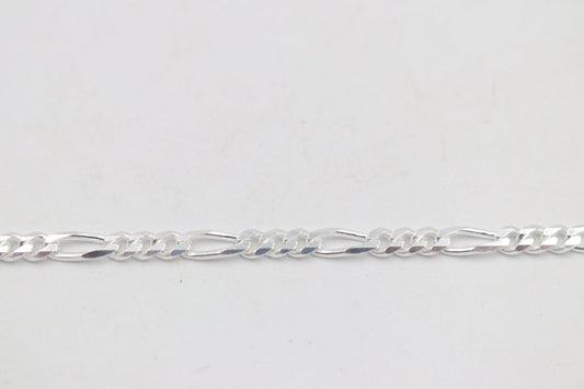 Stg Silver 3:1 Figaro Link Chain  IR11