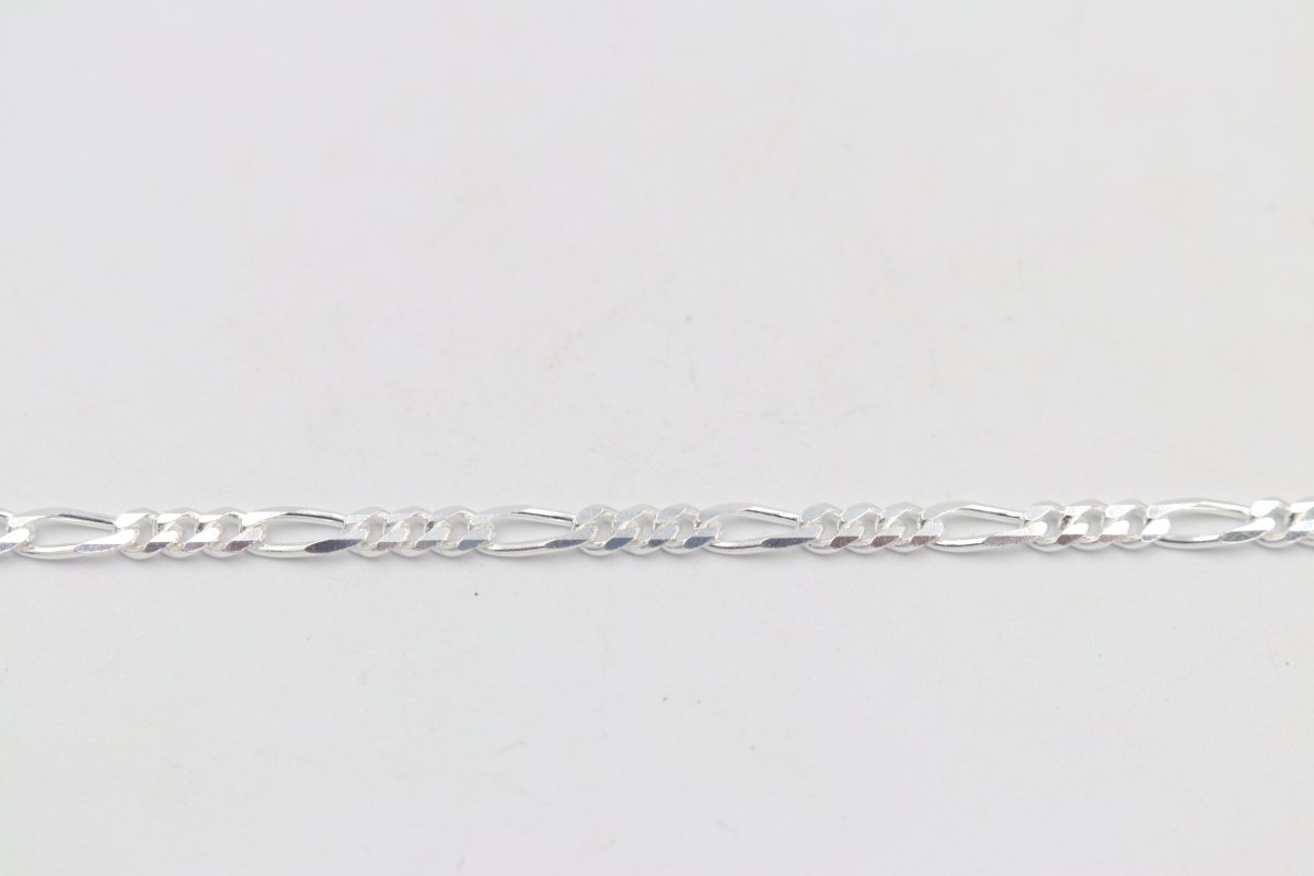 Stg Silver 3:1 Figaro Link Chain  IR11