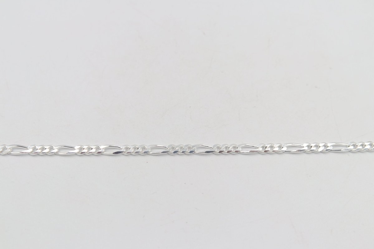 Stg Silver 3:1 Figaro Link Chain  IR11