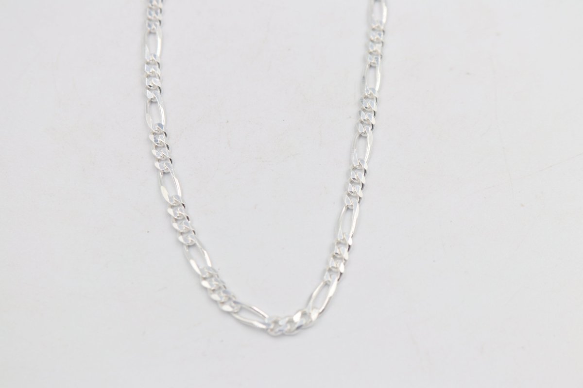 Stg Silver 3:1 Figaro Link Chain  IR11