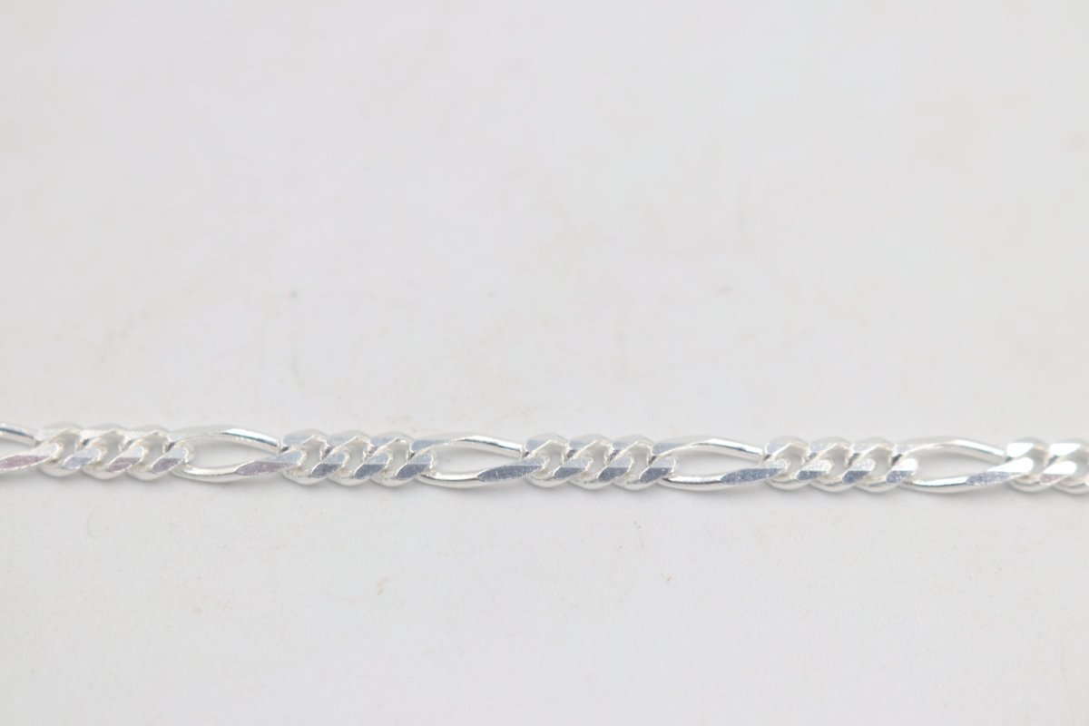 Stg Silver 3:1 Figaro Link Chain  IR12