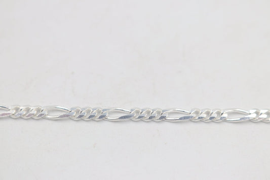 Stg Silver 3:1 Figaro Link Chain  IR12