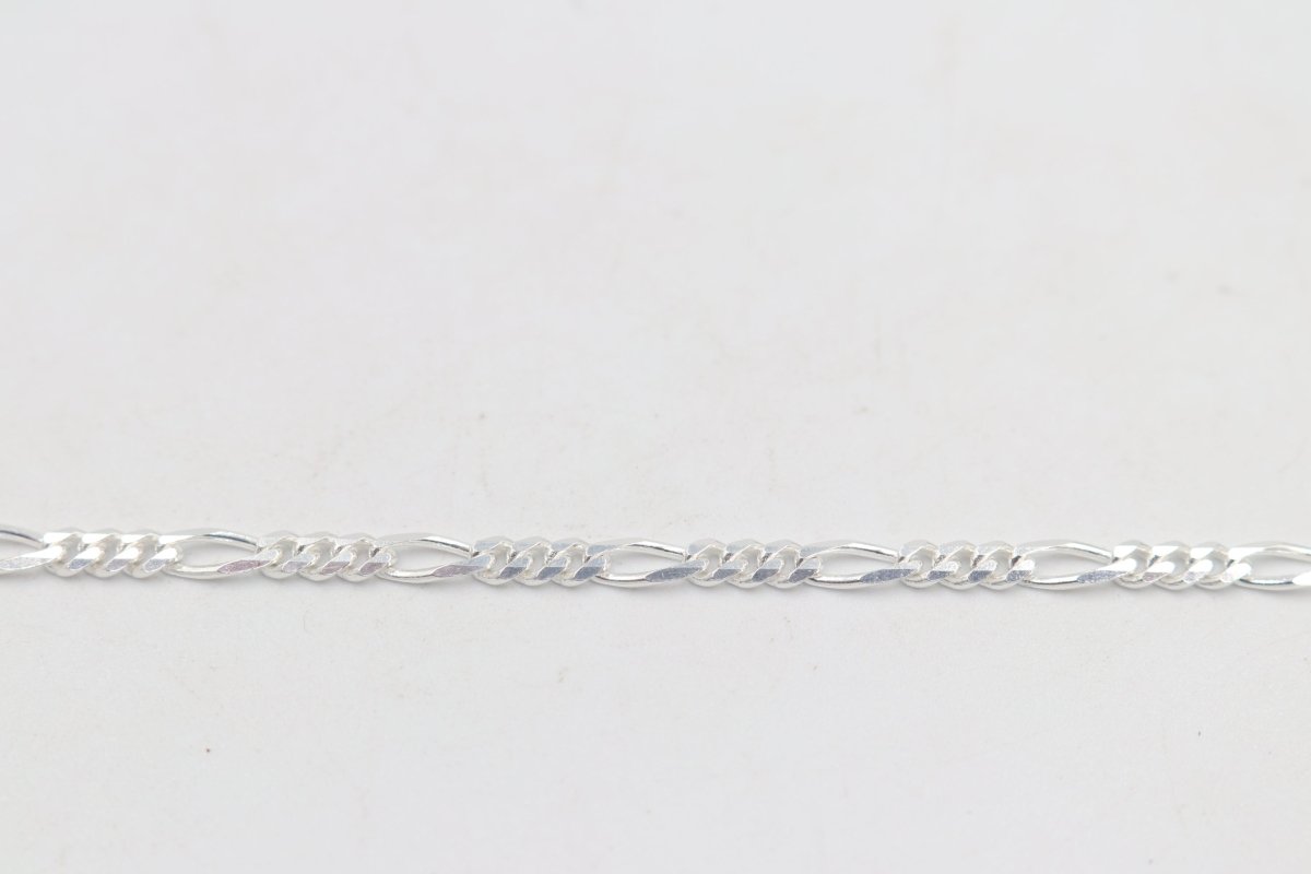 Stg Silver 3:1 Figaro Link Chain  IR12