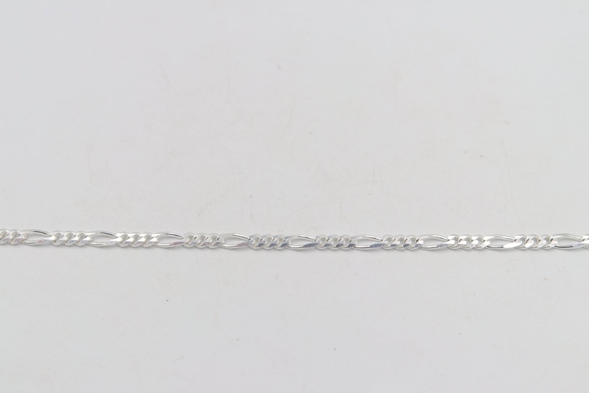 Stg Silver 3:1 Figaro Link Chain  IR12