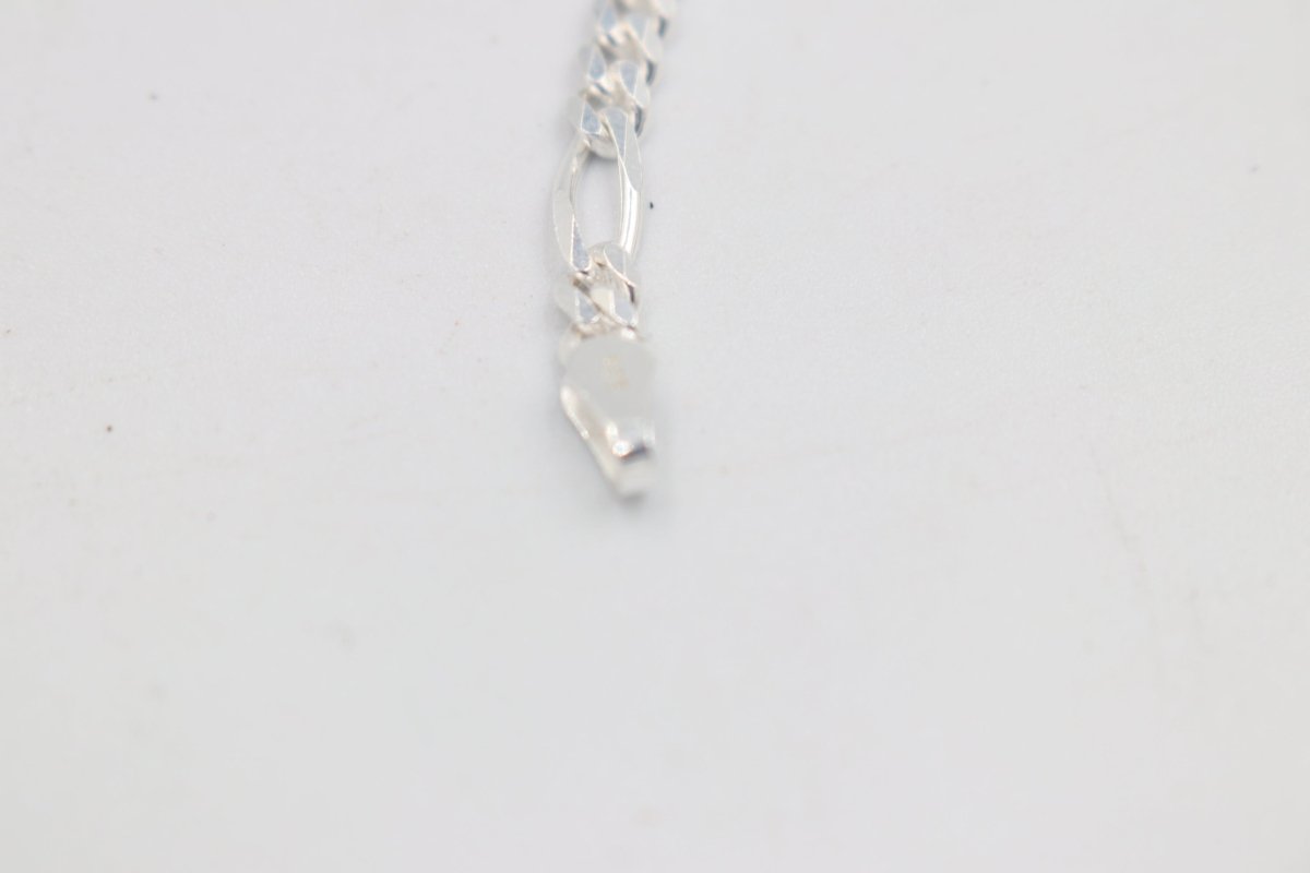 Stg Silver 3:1 Figaro Link Chain  IR12